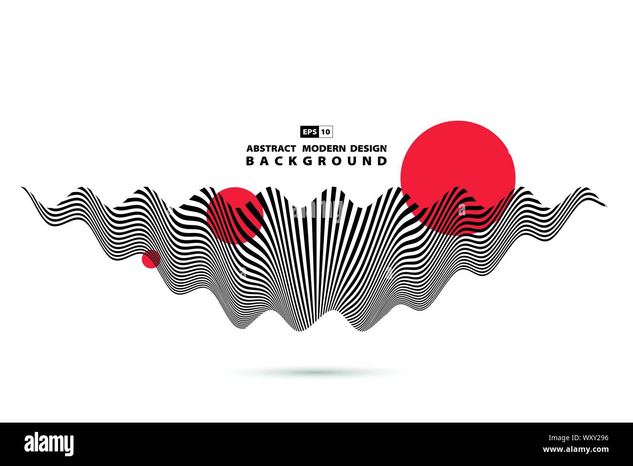 Abstract black and white wavy sound wave shape design decoration background. Use for poster, ad, artwork, template design. illustration vector eps10 Stock Vector