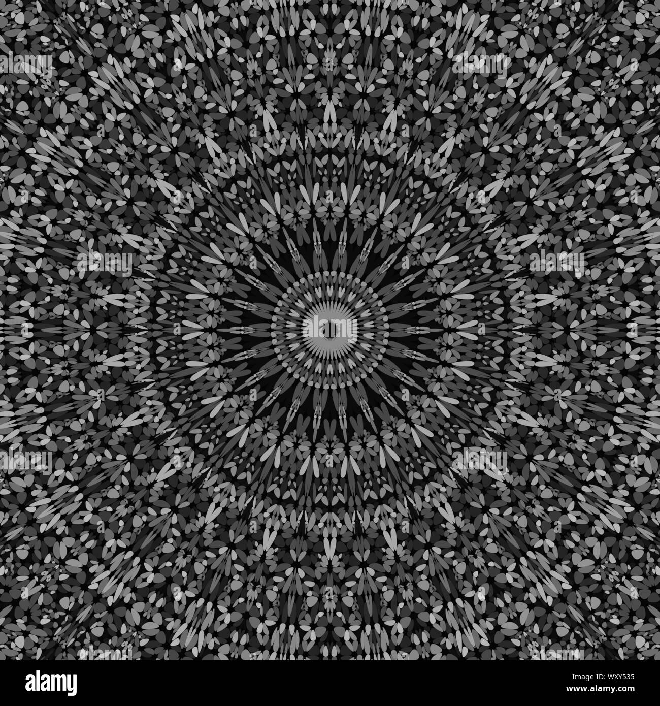Grey flower ornate mandala background - abstract tribal vector ornament wallpaper illustration Stock Vector