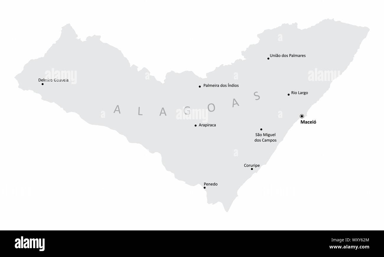 Alagoas State map Stock Vector Image & Art - Alamy