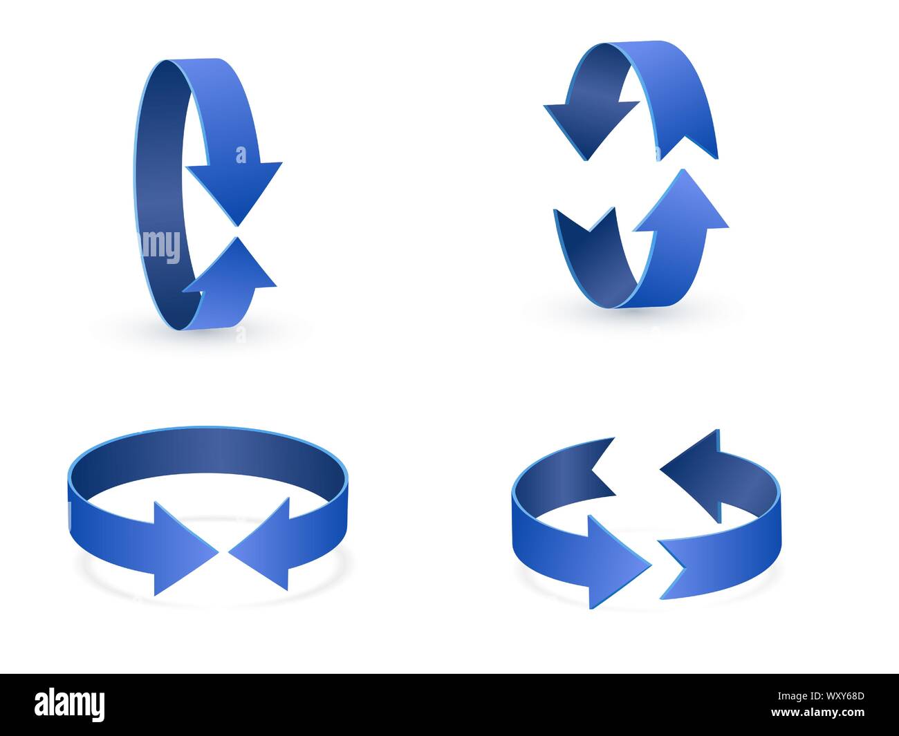 3D rotation sign icon. 360 rotation arrows Sign Stock Vector Image