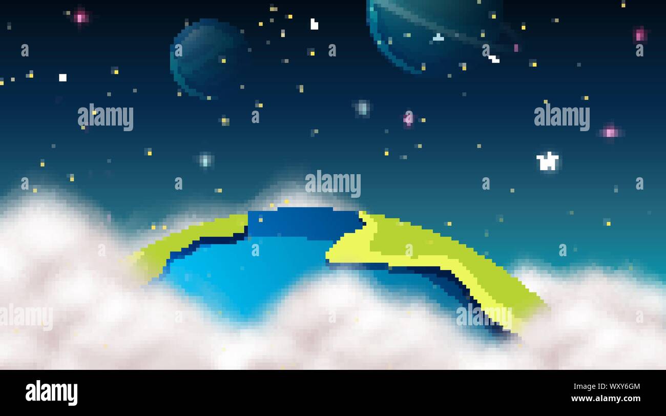 Earth In Space Scene Illustration Stock Vector Image Art Alamy