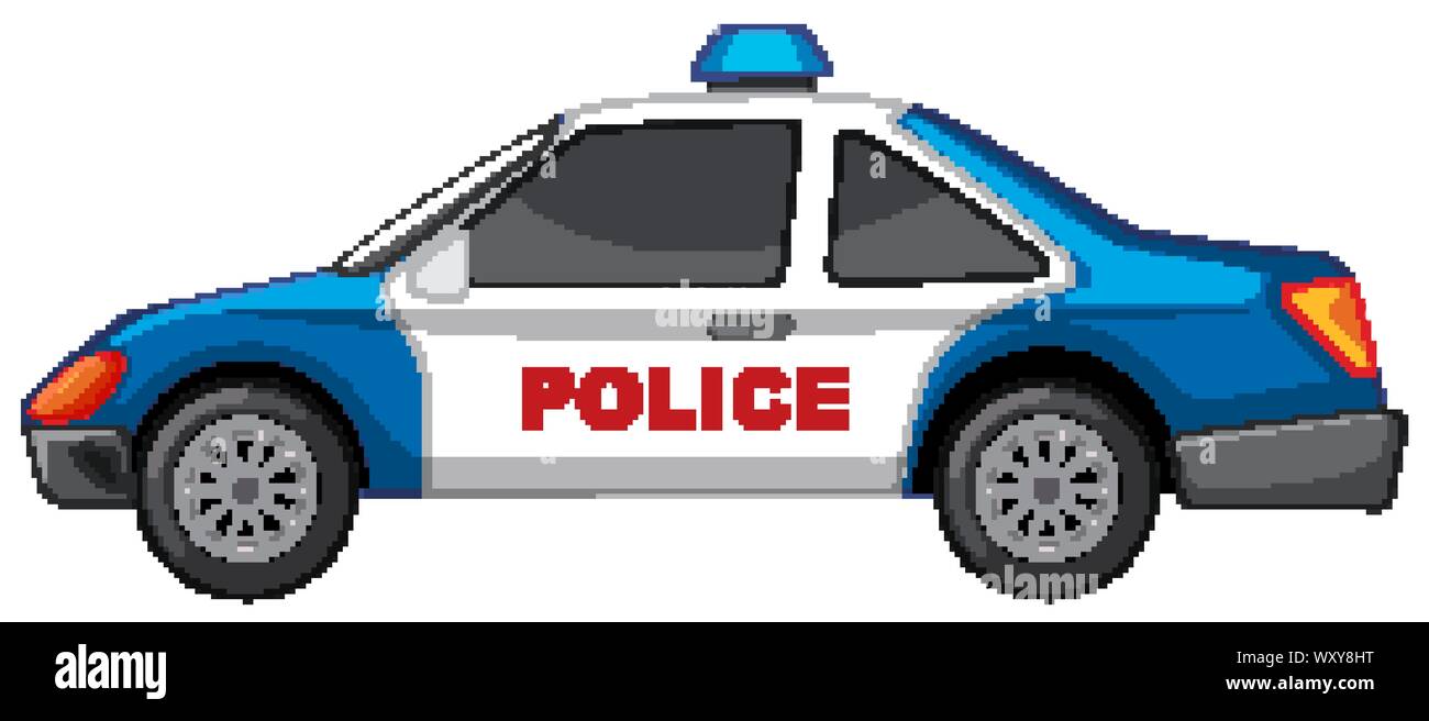Police car on white background illustration Stock Vector Image & Art ...