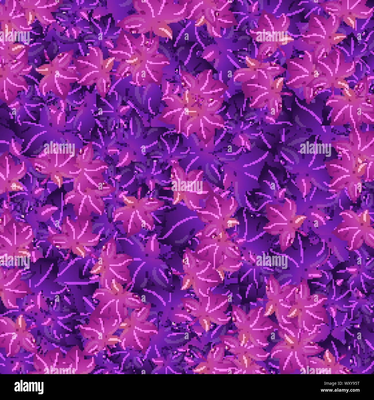 Seamless background design with purple leaves illustration Stock Vector ...