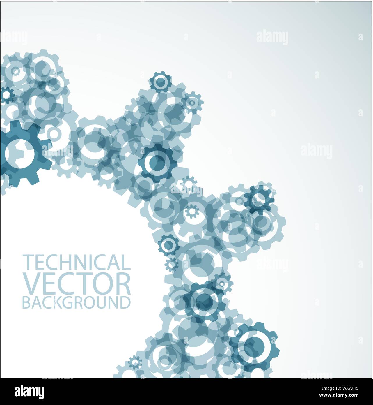 Vector technical background made from various cogwheels Stock Vector