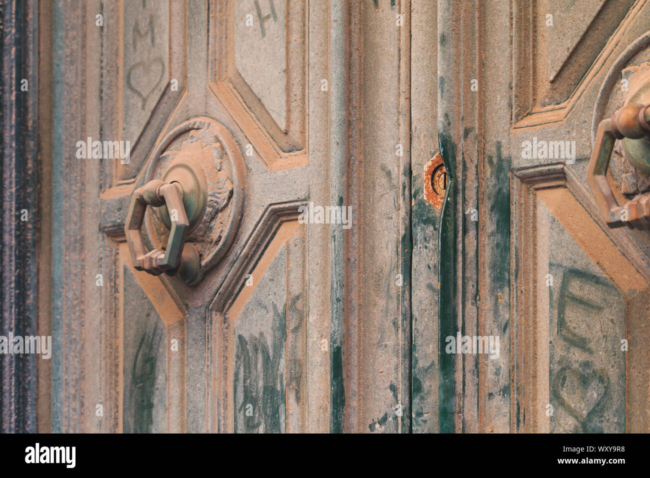 Traditional dusty old door handle in Malta Valletta Stock Photo Alamy