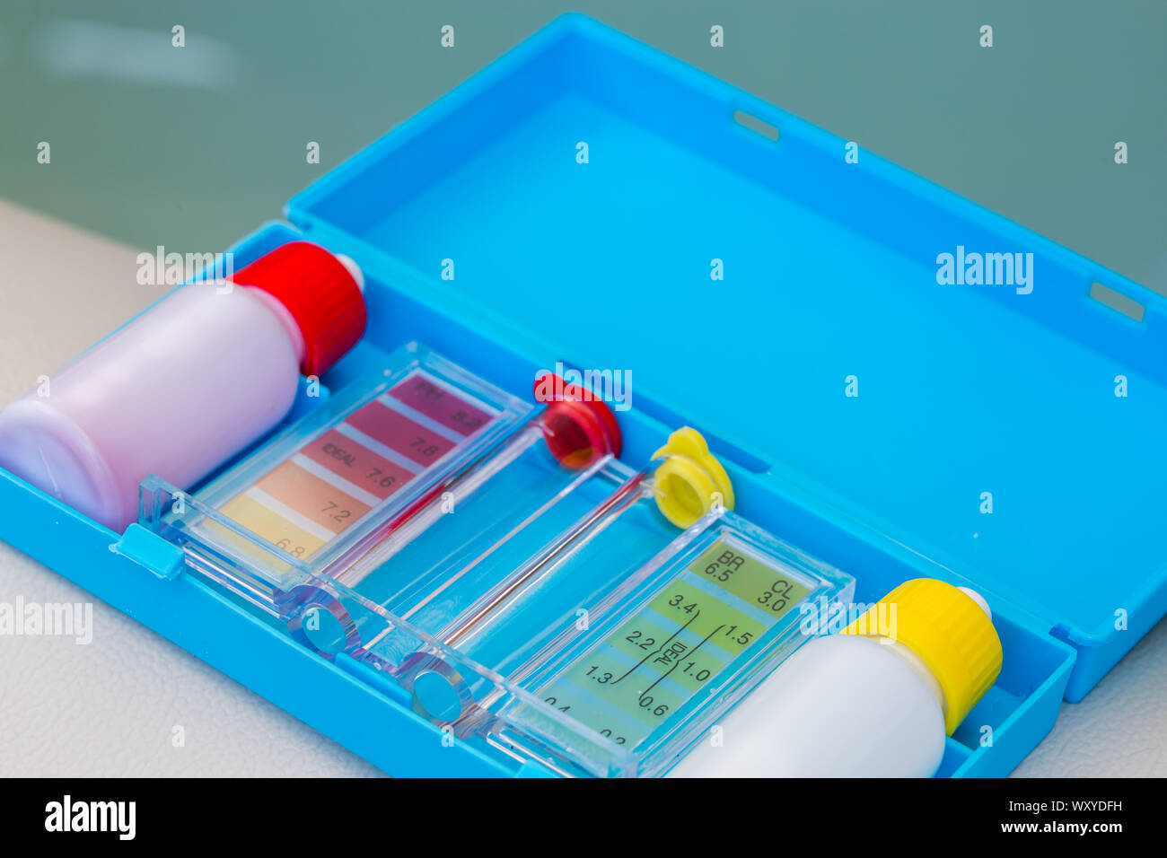 Kit of Ph chlorine and bromide test for water quality test of jacuzzi