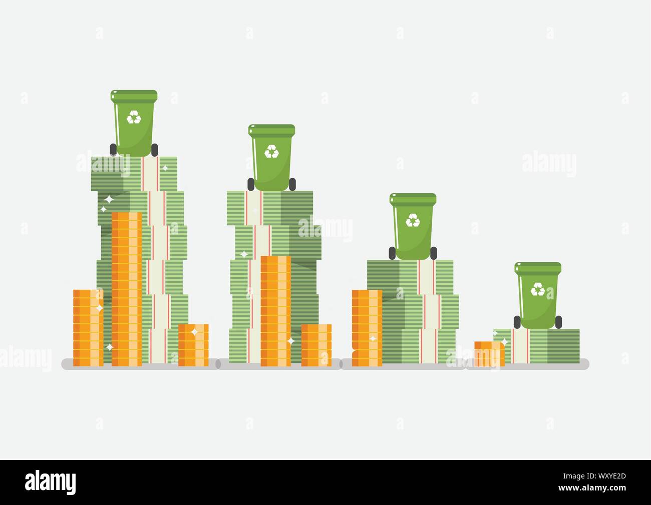 Waste management budget infographic. Vector illustration Stock Vector