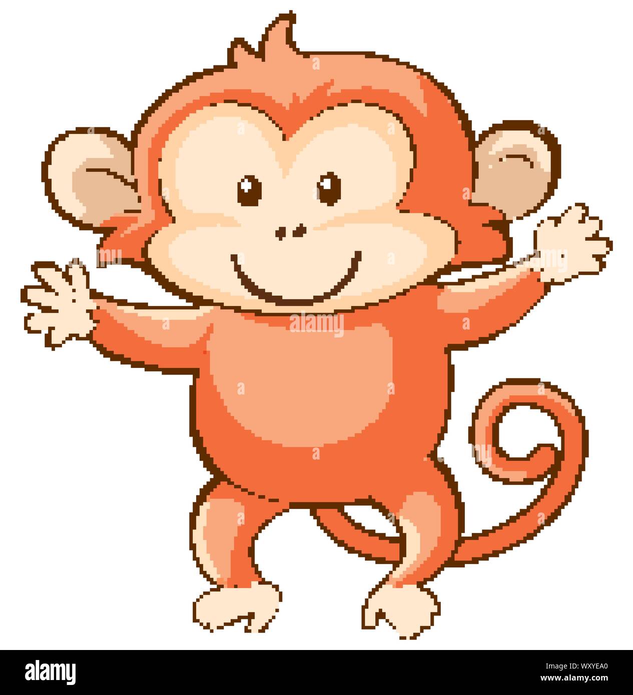 Cute monkey on white background illustration Stock Vector Image & Art ...