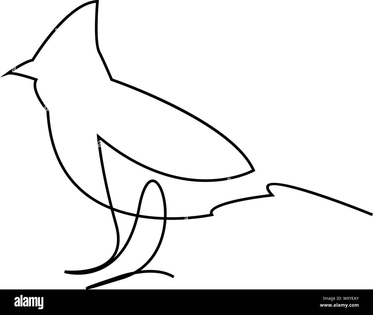Bird one continuous line design. Vector illustration Stock Vector