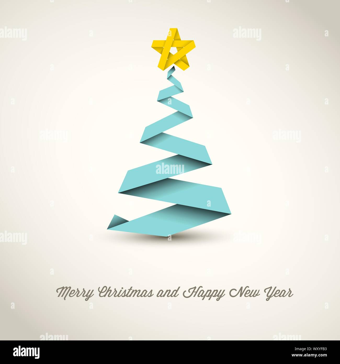 Simple vector christmas tree made from paper stripe - original new year ...