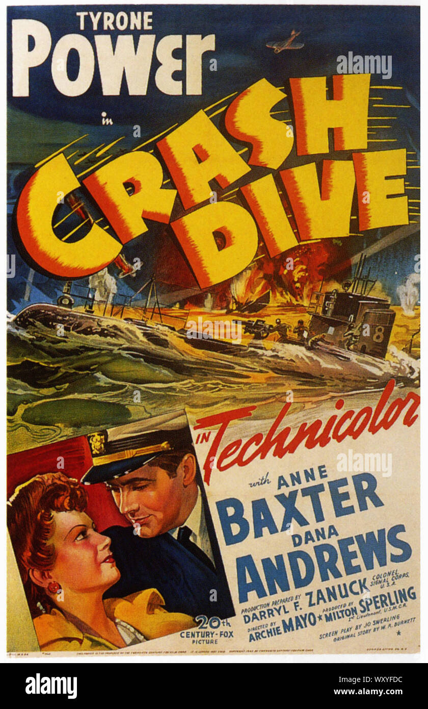 Crash Dive Vintage Movie Poster Stock Photo Alamy