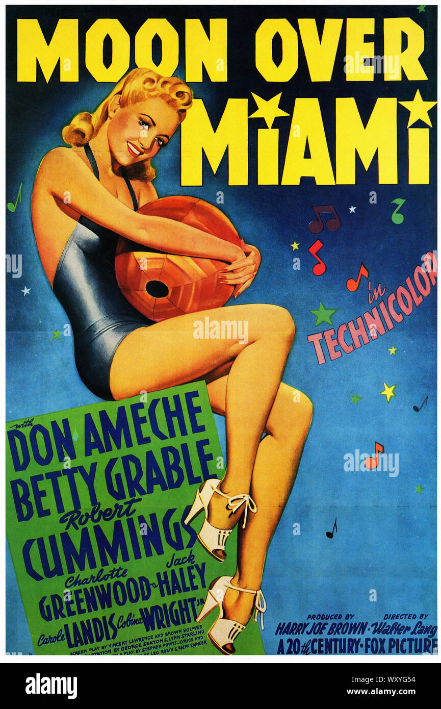 Moon Over Miami 1941 Vintage Movie Poster Stock Photo Alamy