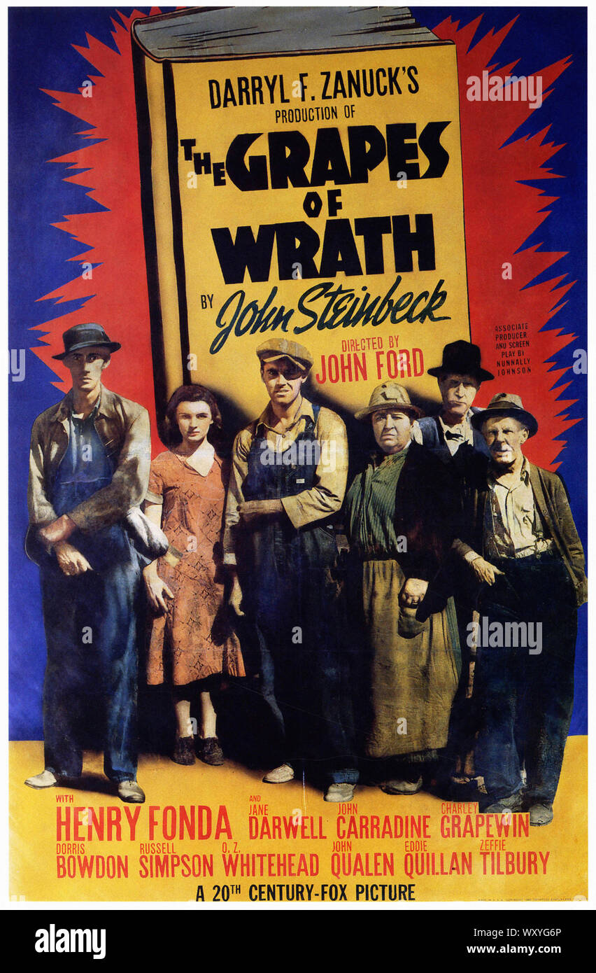 The Grapes of Wrath Vintage Movie Poster Stock Photo Alamy