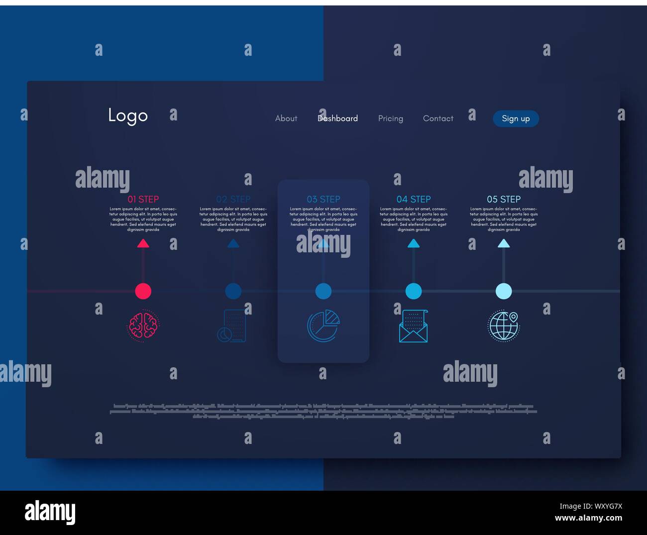 Infographic design template with numbers five option Stock Vector