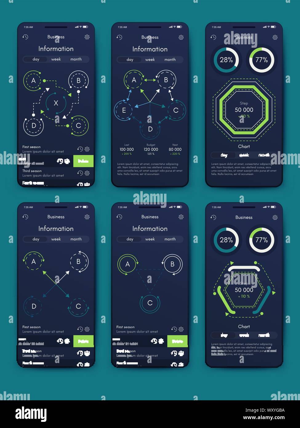 Different UI, UX, GUI screens and flat web icons for mobile apps ...