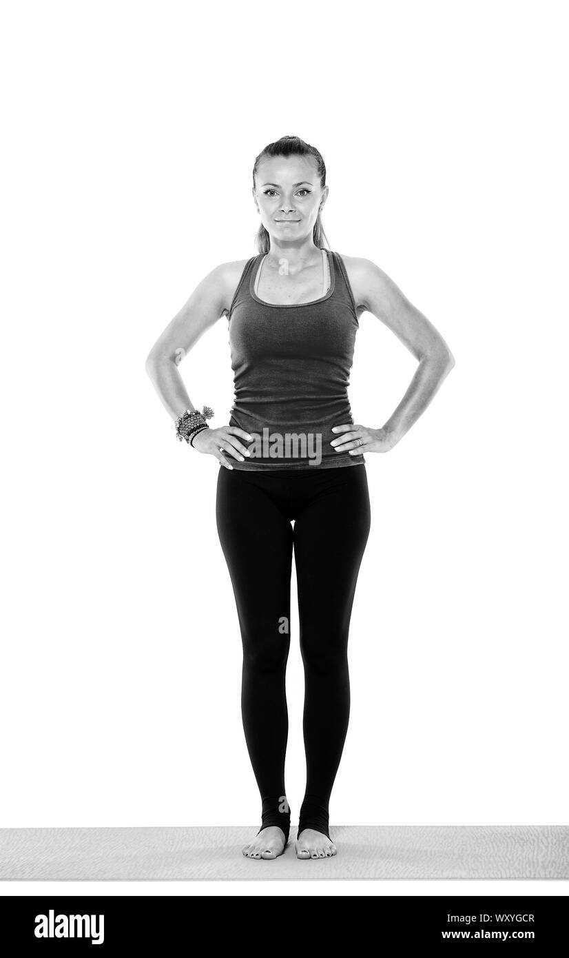 Yoga pose set Black and White Stock Photos & Images - Alamy