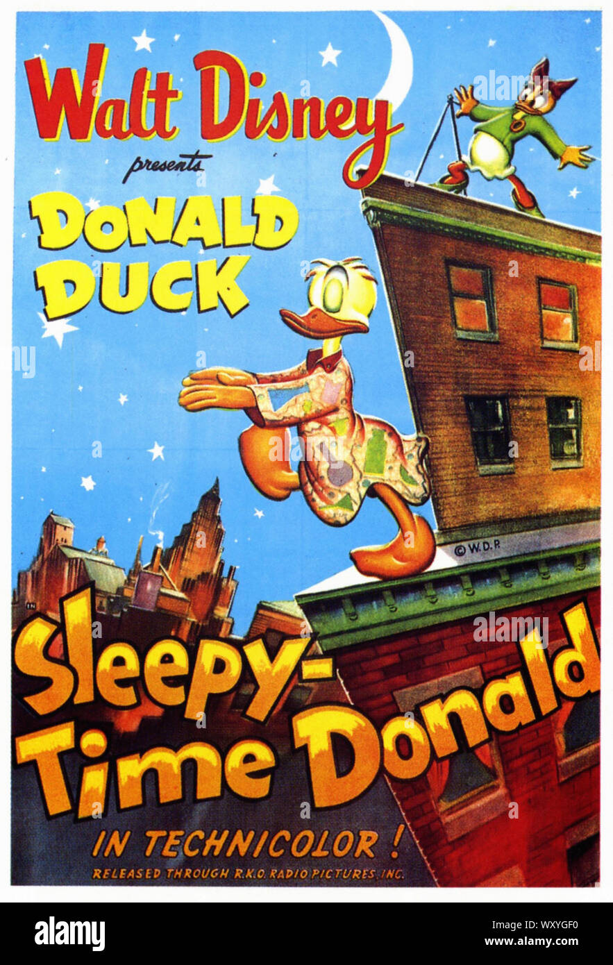 Sleepy Time Donald 1947 - Vintage Movie Poster Stock Photo