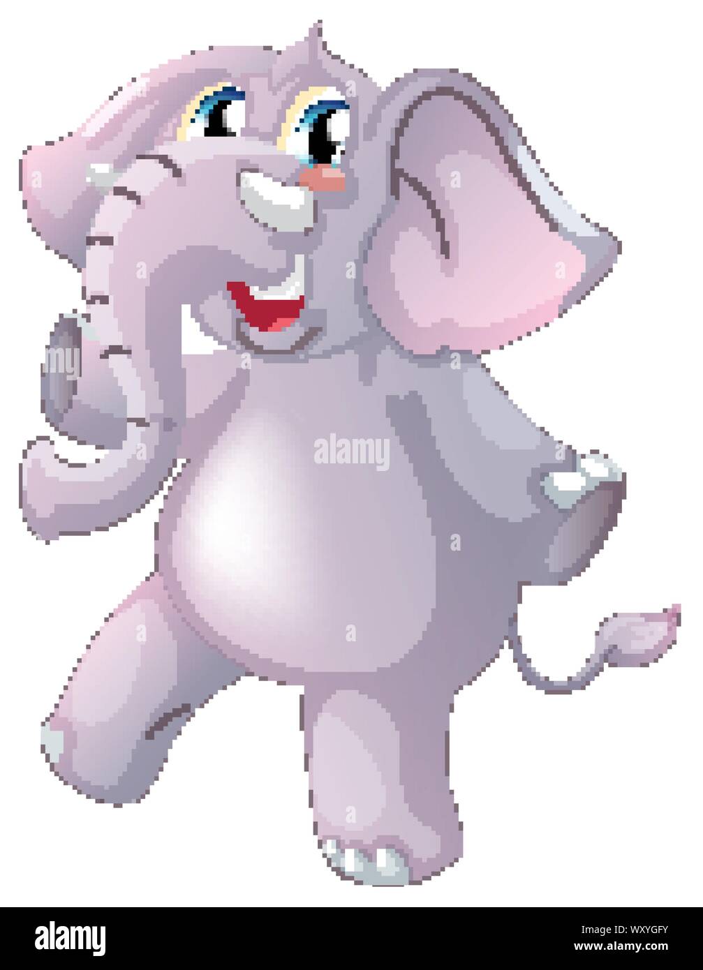 Gray elephant standing on white background illustration Stock Vector Image  & Art - Alamy