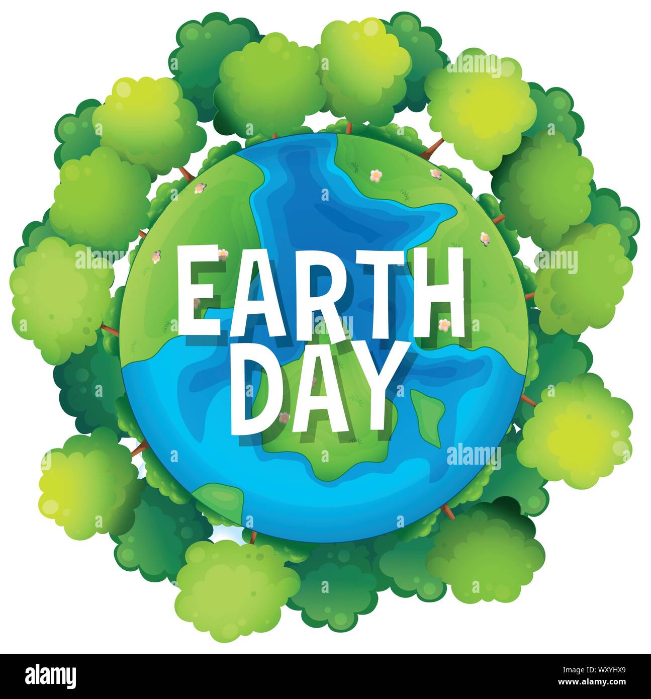 Earth day poster with trees illustration Stock Vector Image & Art - Alamy