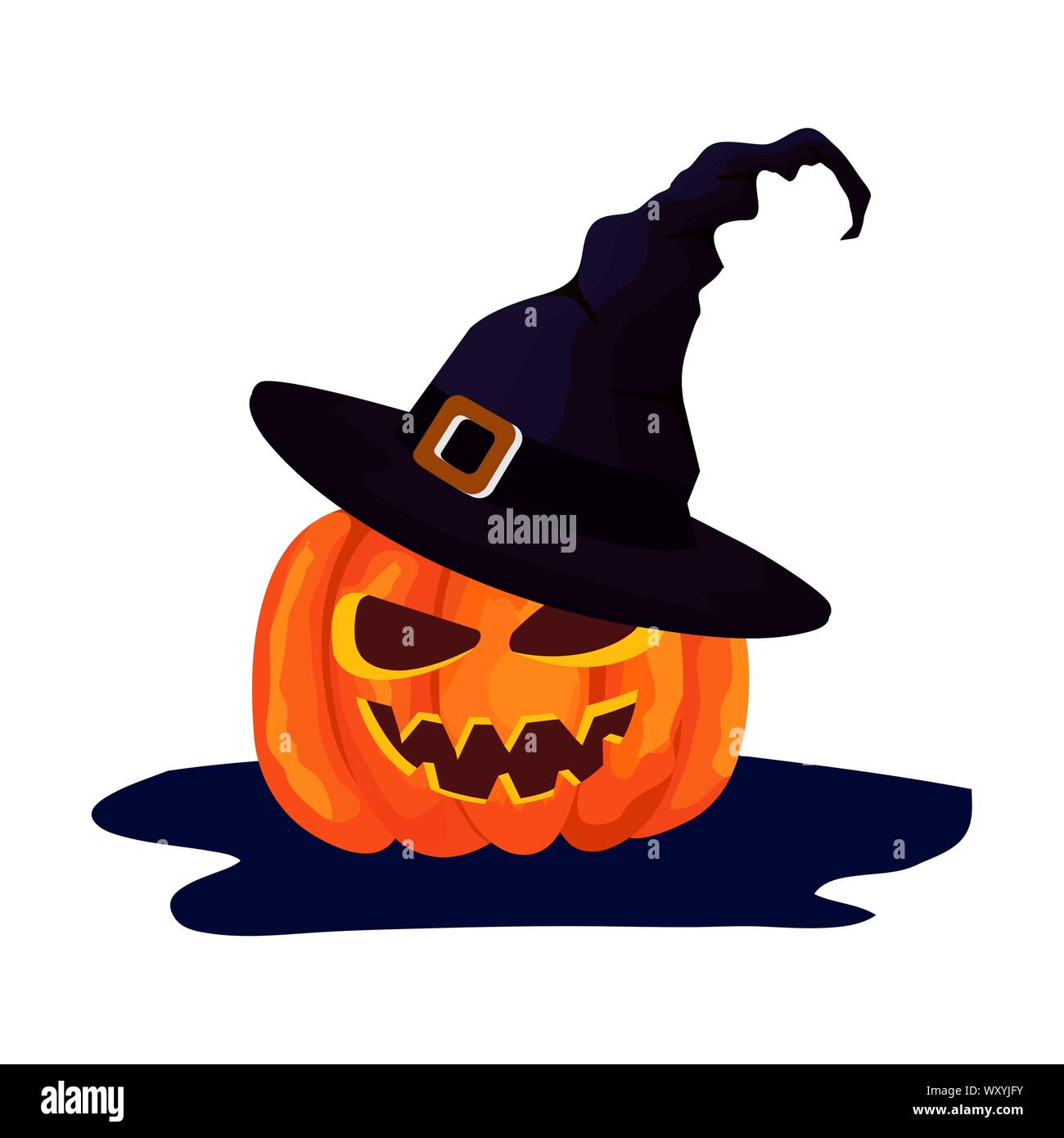 halloween pumpkin with hat witch Stock Vector Image &amp; Art - Alamy