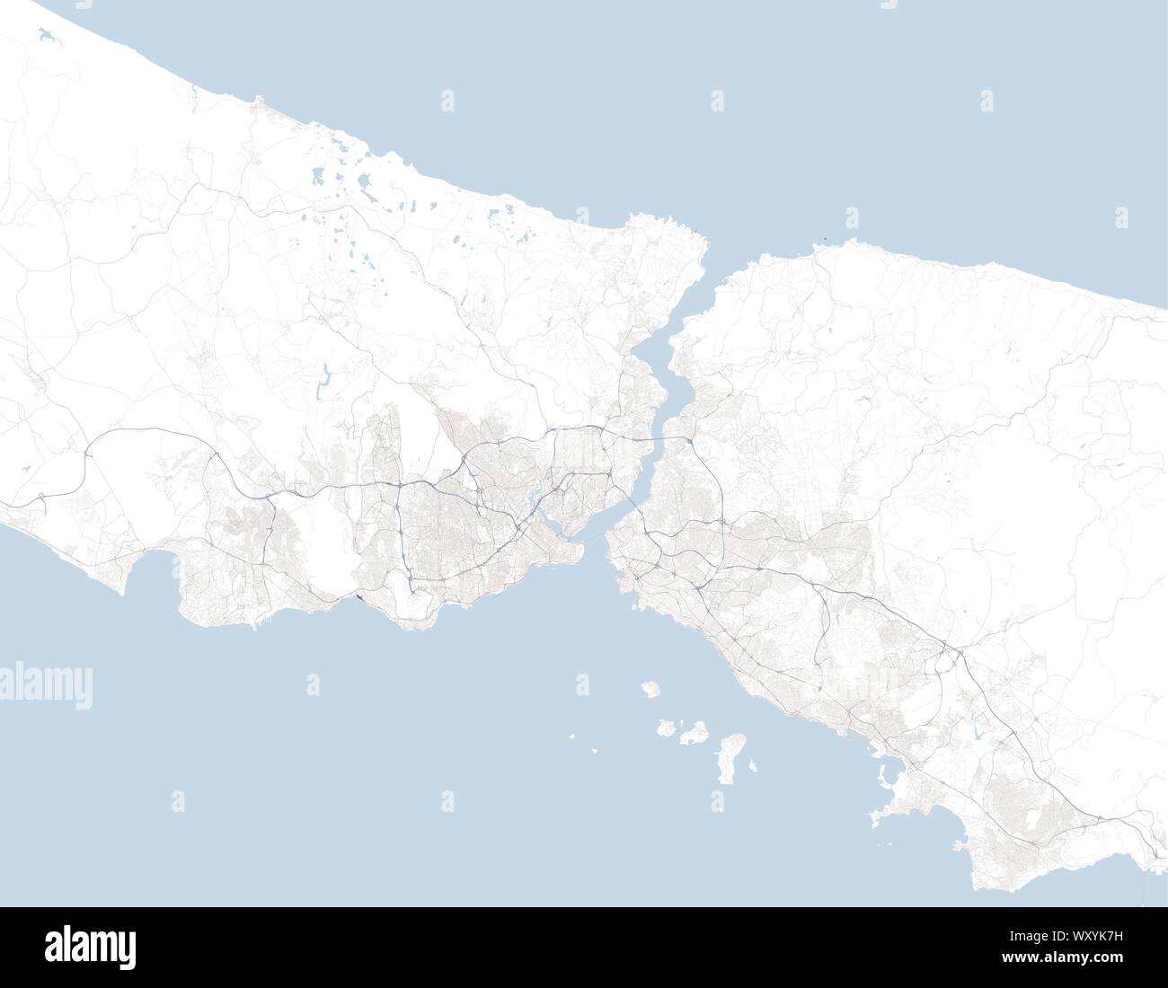 Map Of Istanbul And Surrounding Areas Satellite Map Of Istanbul And Surrounding Areas. Turkey. Map Roads, Ring  Roads And Highways, Rivers, Railway Lines Stock Vector Image & Art - Alamy