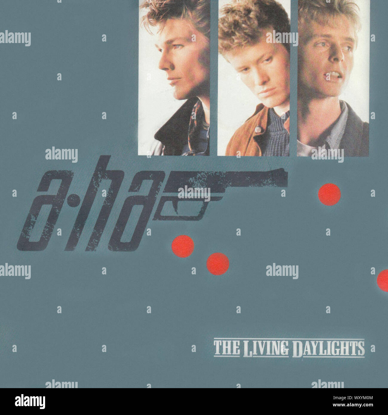 A-Ha -   The Living Daylights - Vintage 7'' inches record cover Stock Photo
