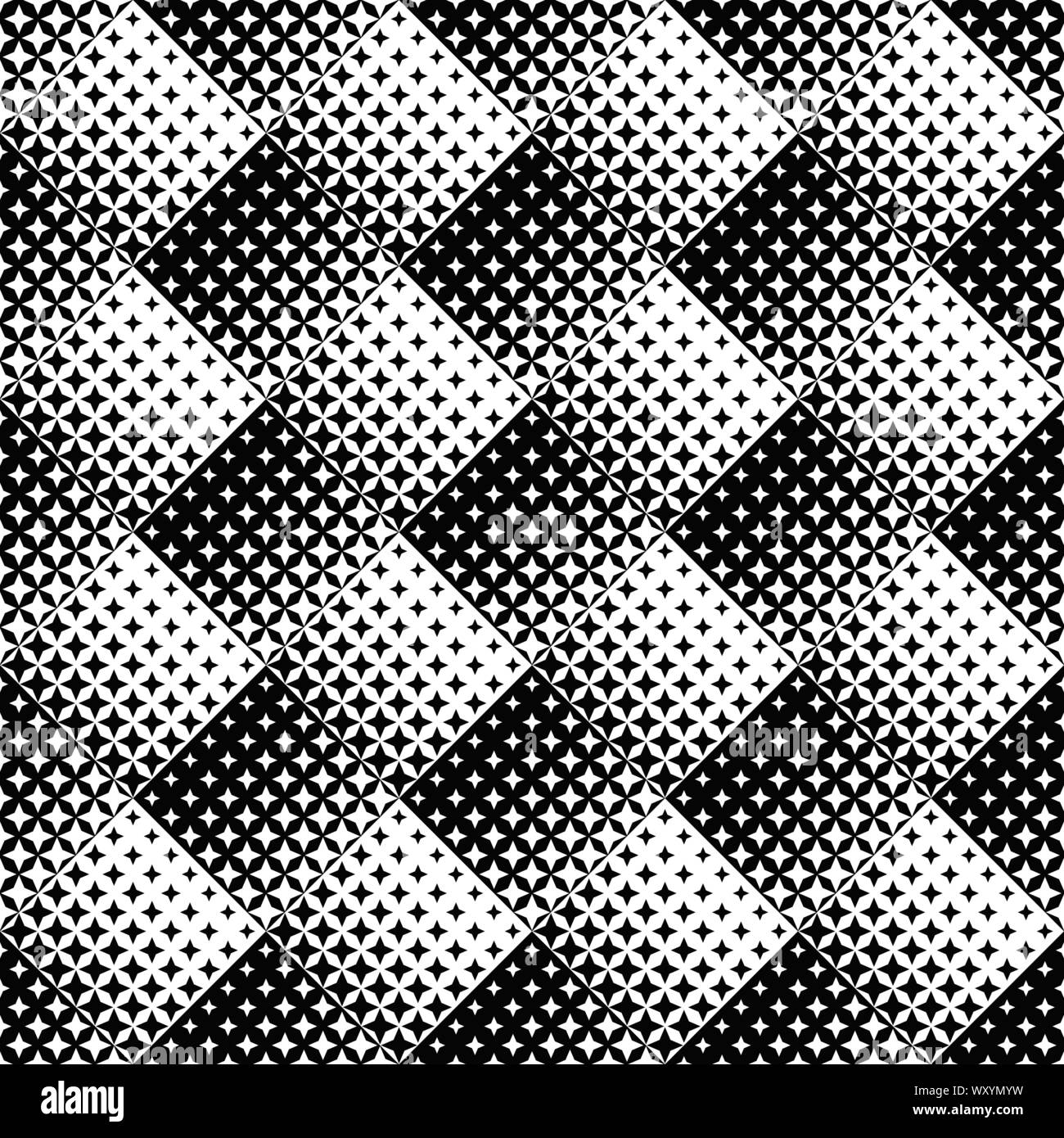 Seamless star pattern background - abstract black and white vector ...