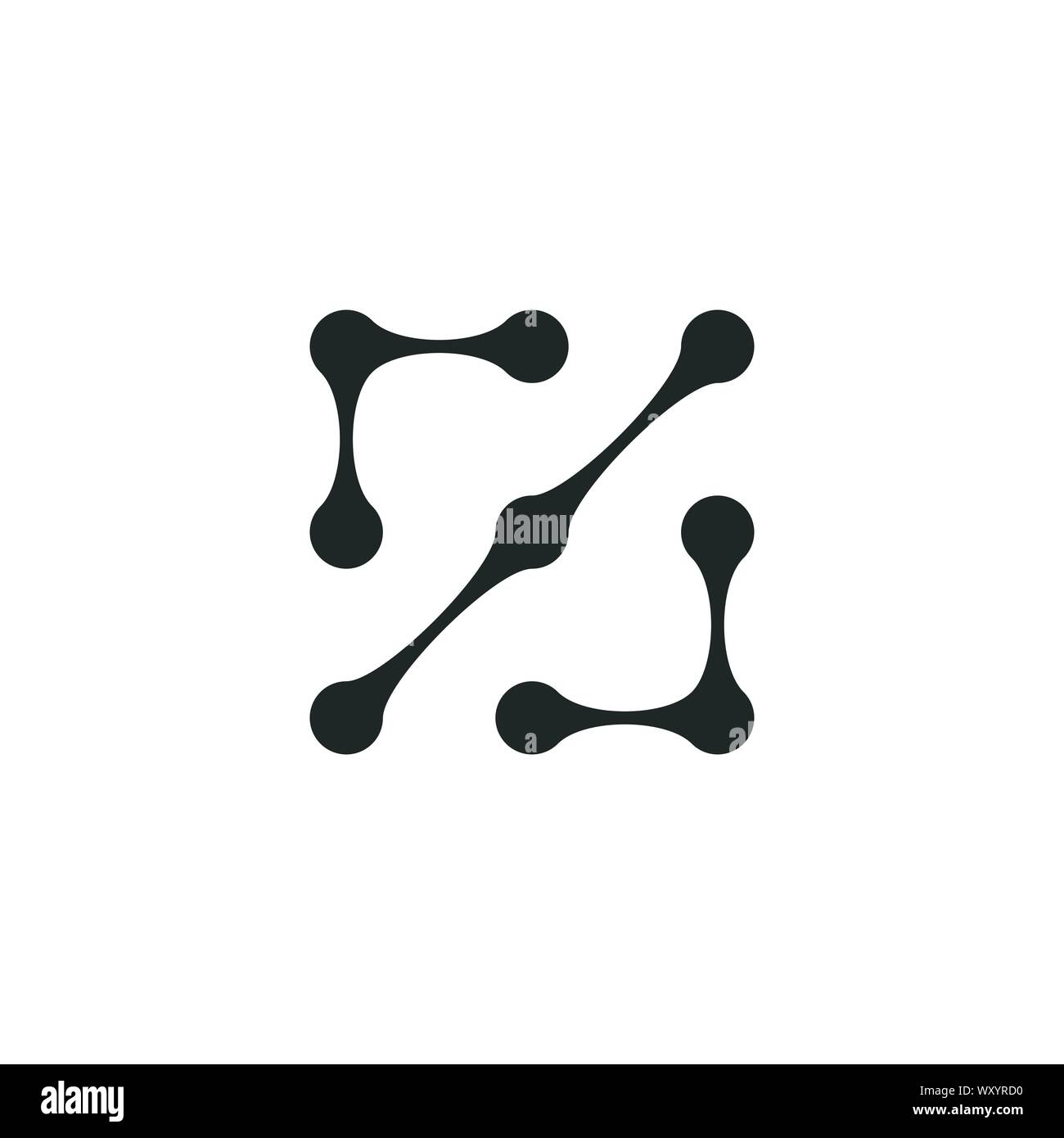Square Molecule Vector logo design element. Connected dots Abstract ...
