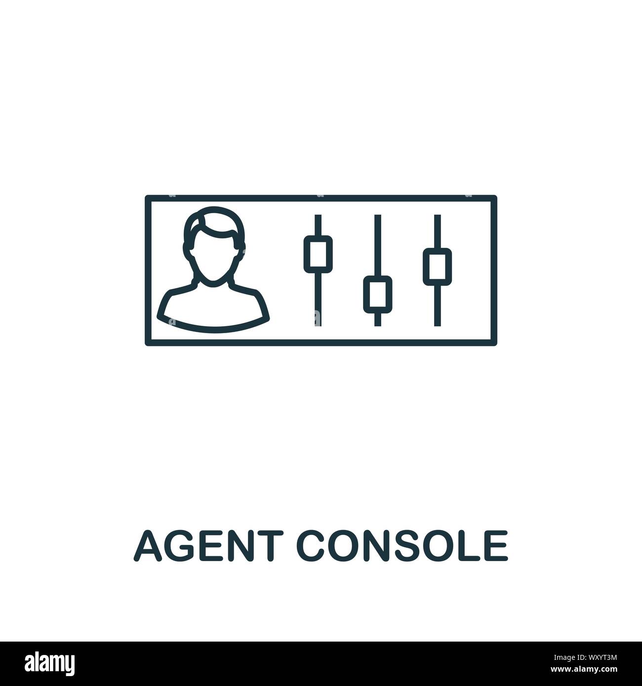 Agent Console outline icon. Thin line concept element from customer ...