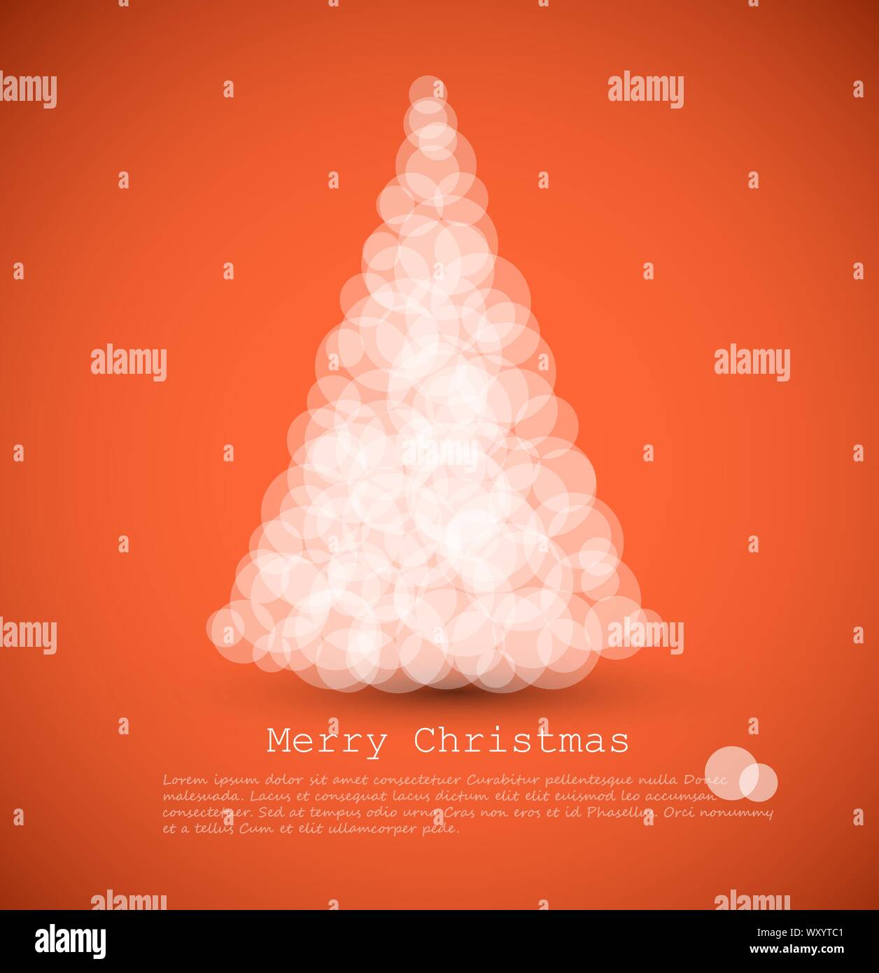 Vector modern card with abstract white christmas tree on a red ...