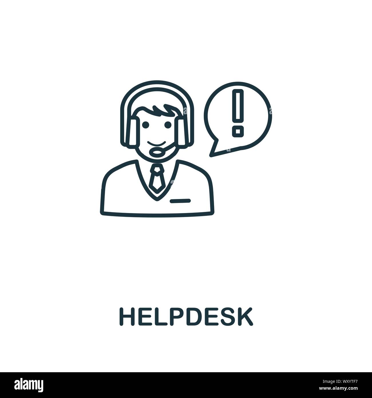 Helpdesk Outline Icon Thin Line Concept Element From Customer