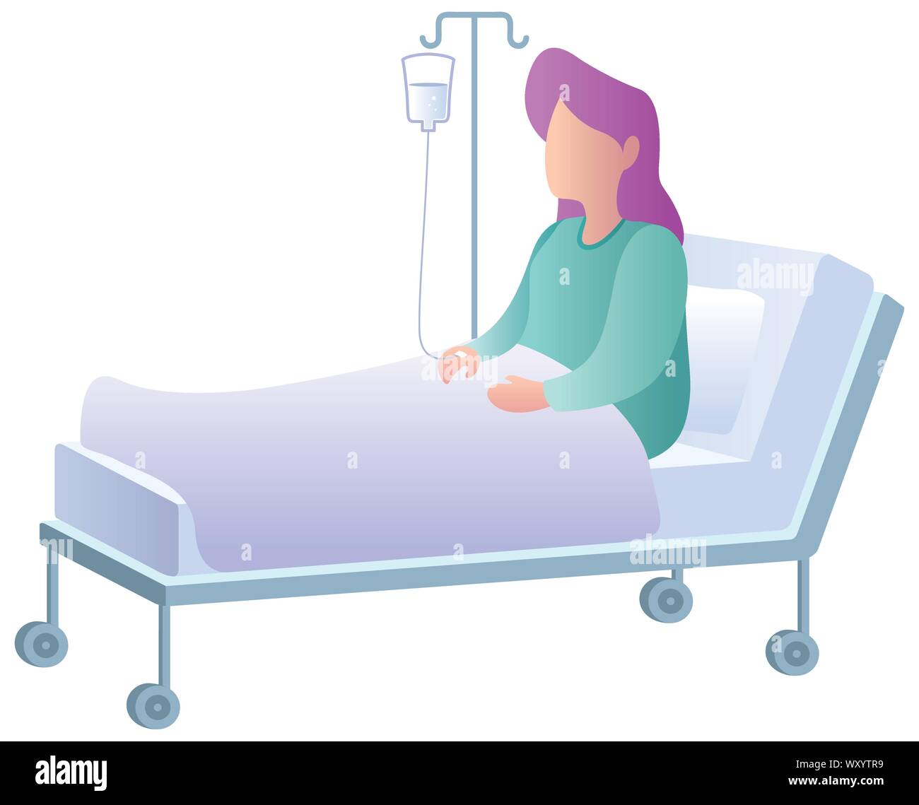 Woman in Hospital on White Stock Vector