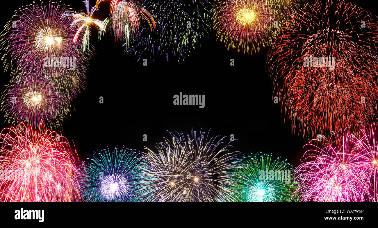 Fireworks during new year's party celebration Stock Photo
