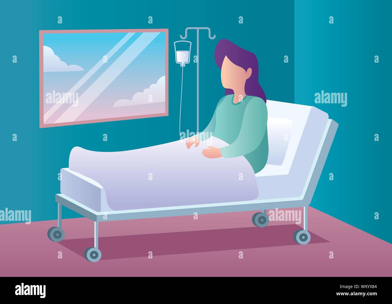 Woman in Hospital Stock Vector