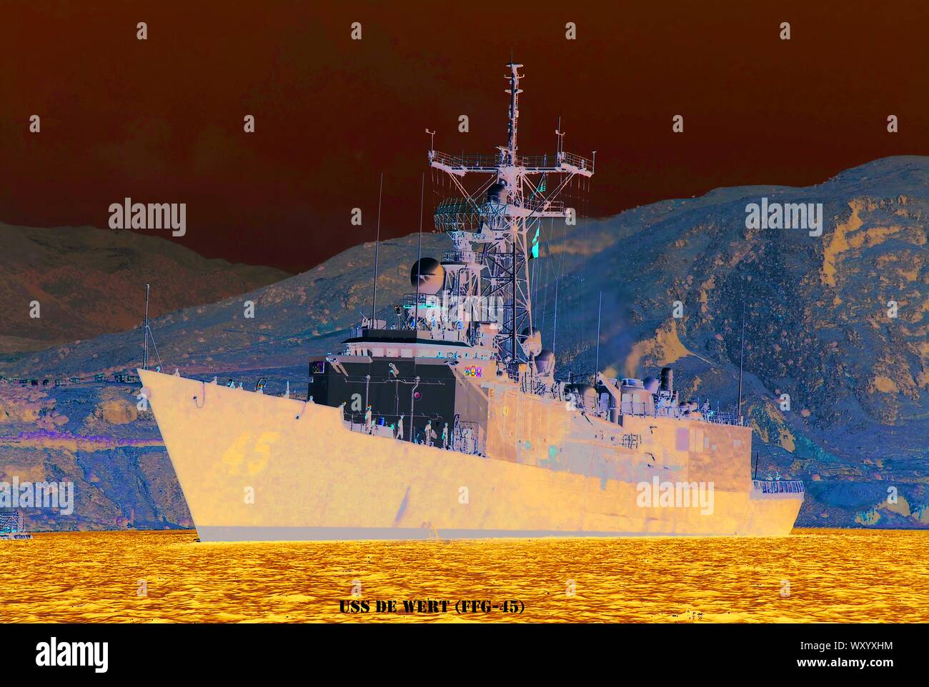 USS DE WERT (FFG-45) Stock Photo