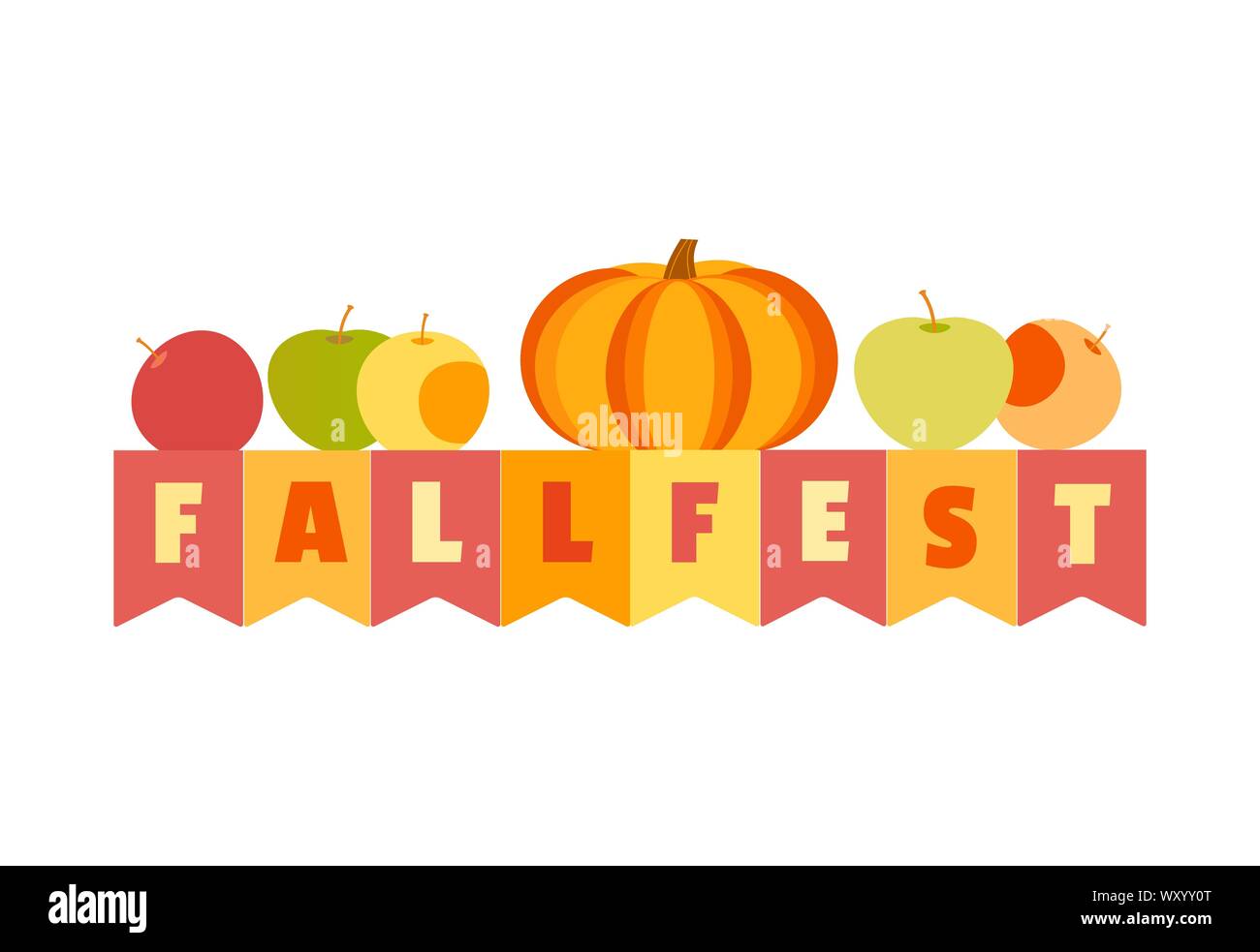 Agricultural Fall Fest flat color vector headline Stock Vector