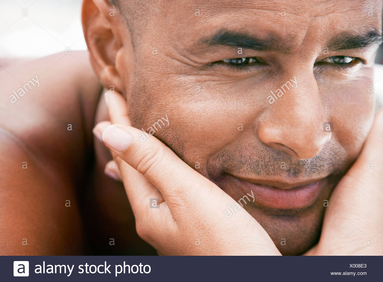 Hands Cupping Face High Resolution Stock Photography And Images Alamy