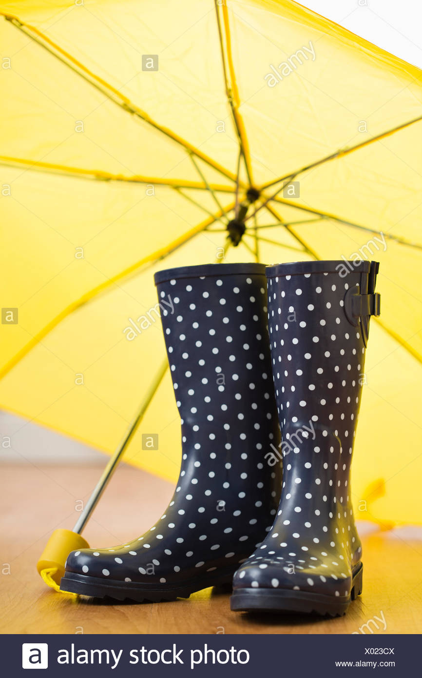 Yellow polka dot umbrella Clearance