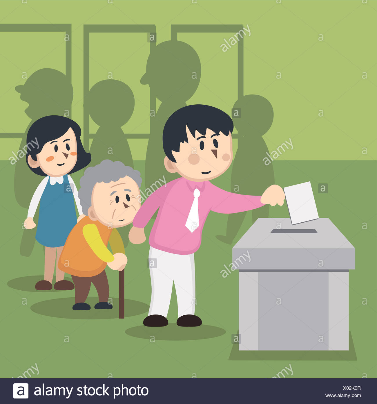 Standing In Line To Vote Stock Photos & Standing In Line To Vote Stock