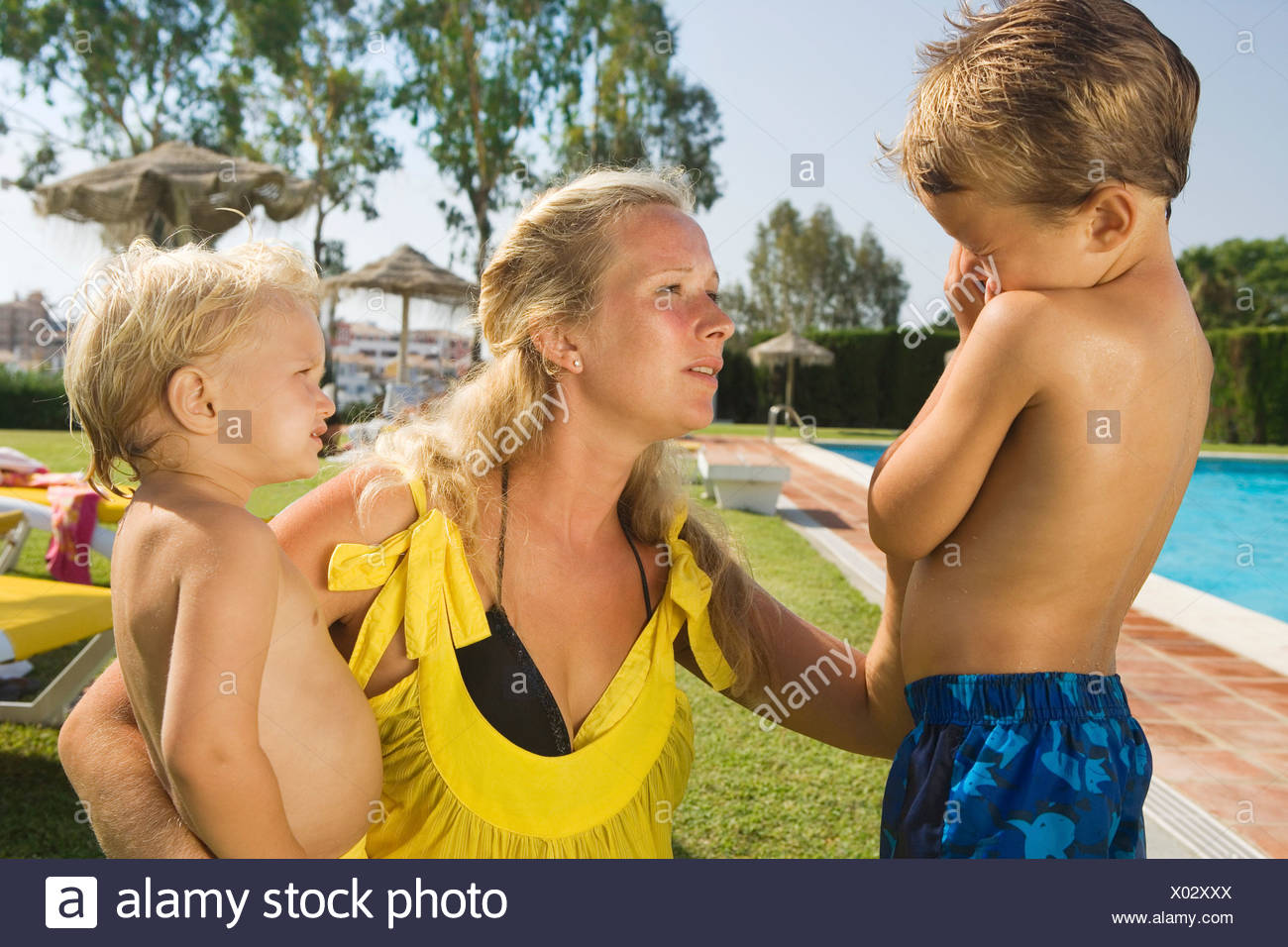 Caring Mother Consoling Her Adult Son Stock Photos Caring Mother