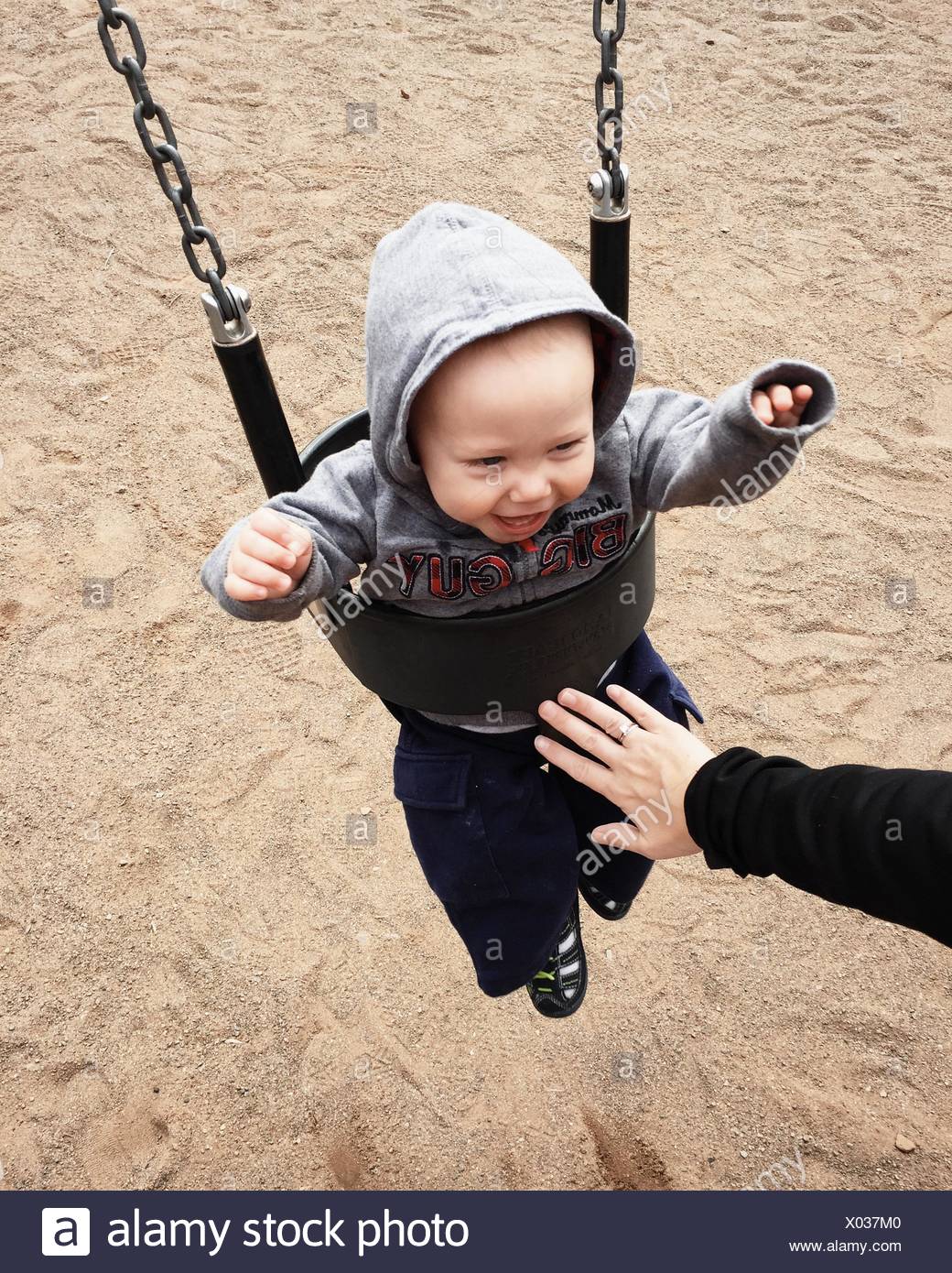 baby on swing