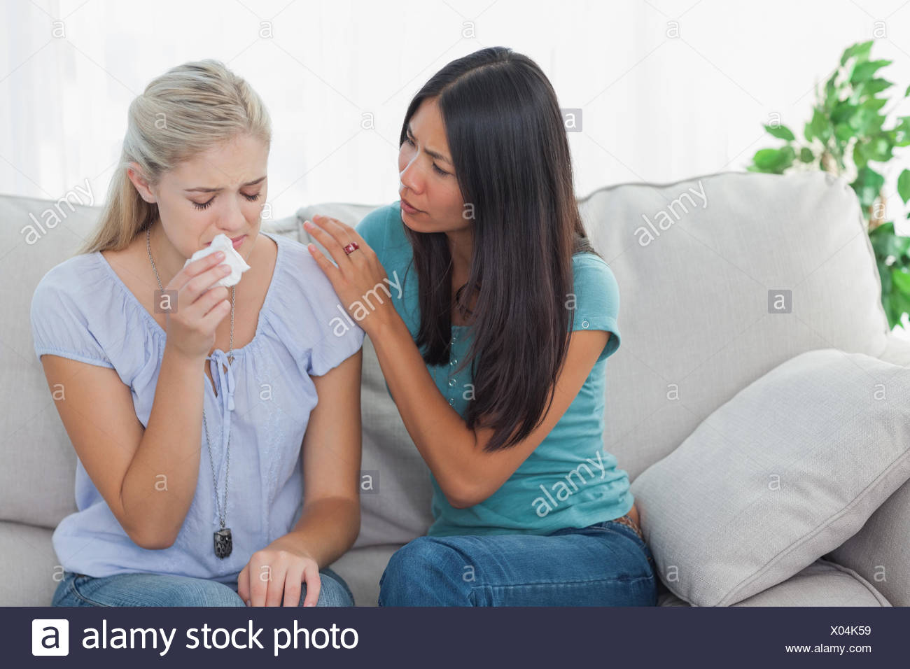 Friend Comforting Crying Woman Stock Photos Friend Comforting