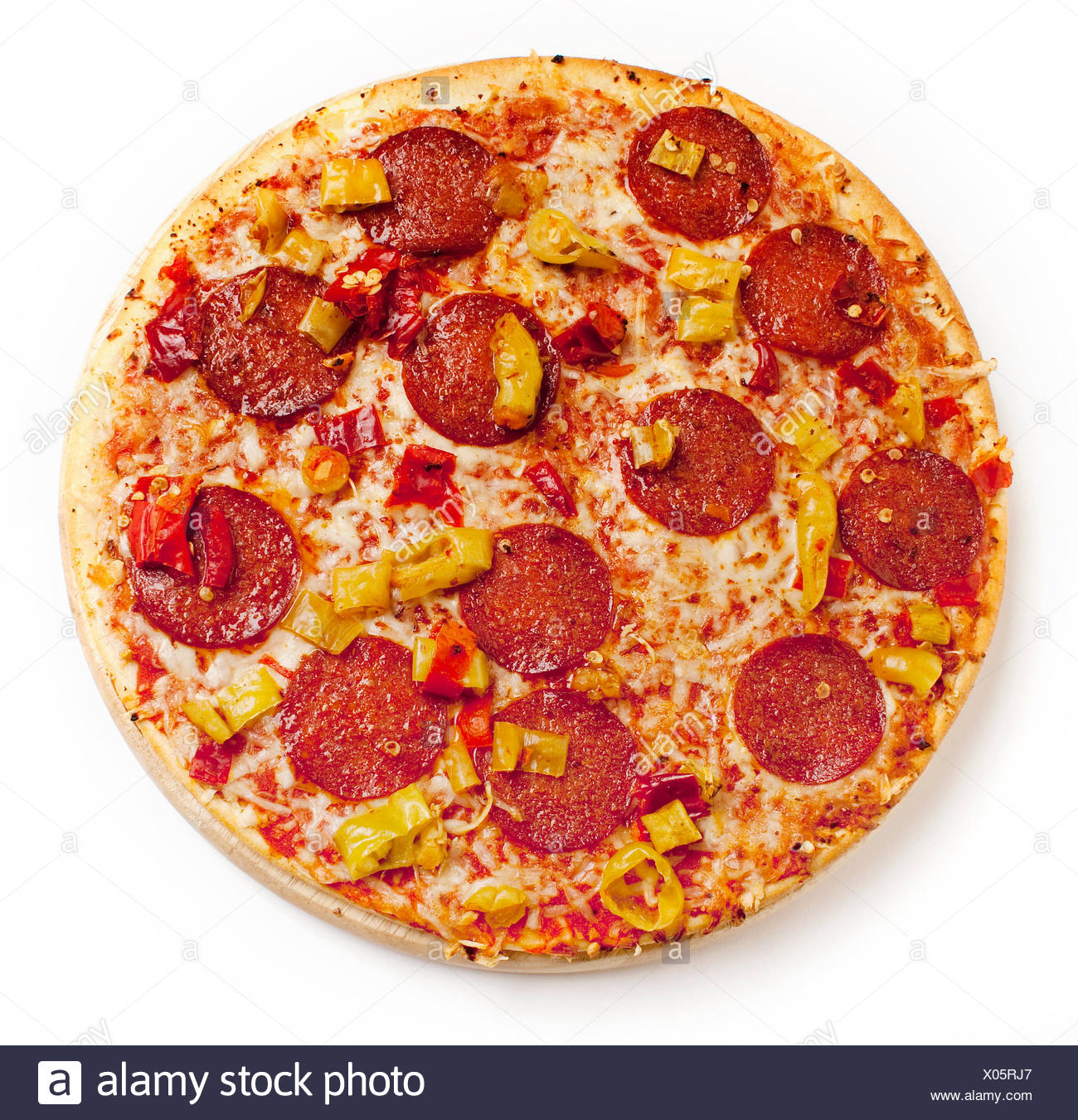 Pizza Salami Restaurant Stock Photo Alamy