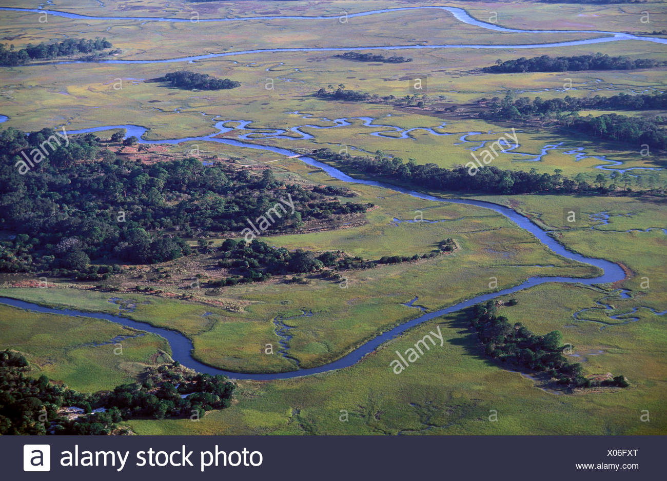 Usa Georgia Aerial View Sea Island Golden Isles Georgia Coast Marsh Landscape Swamp Wetlands Coast Nature Scenery United States Stock Photo Alamy
