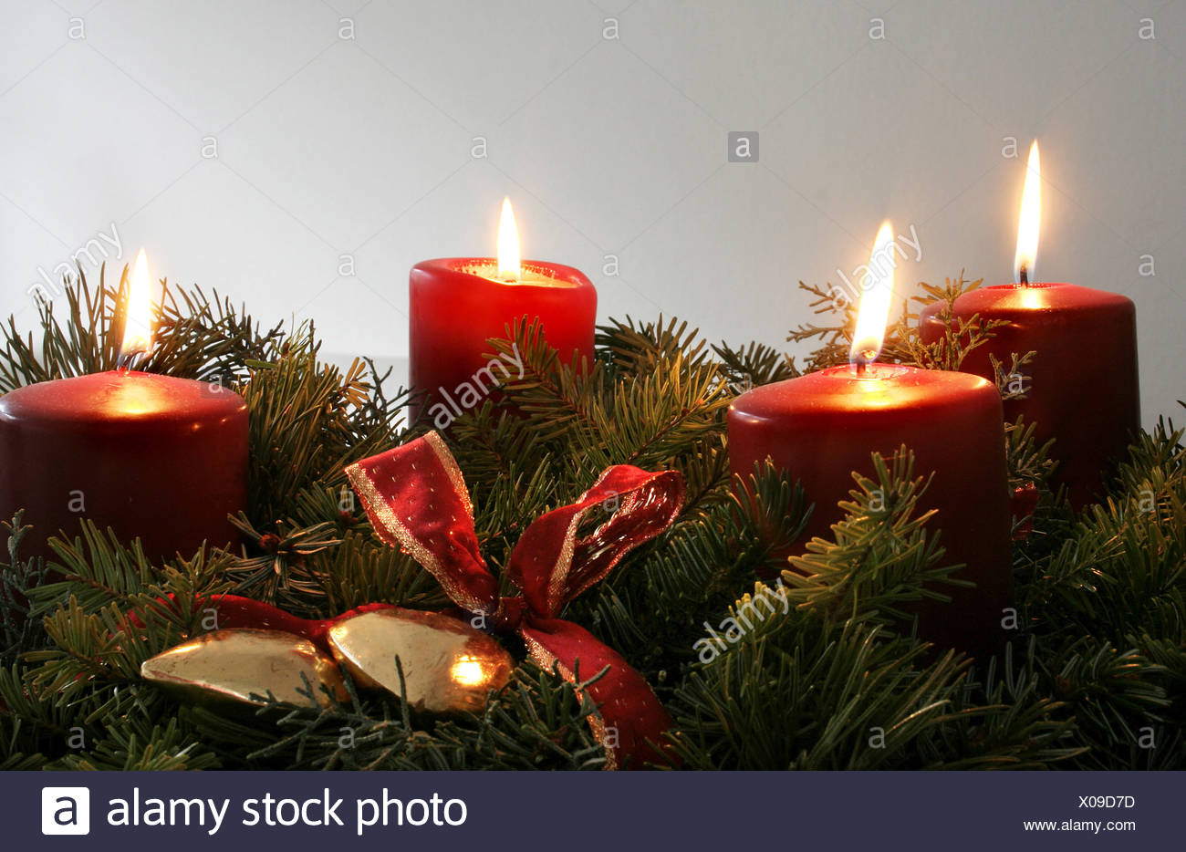 Four Candles On The Advent Wreath Stock Photo Alamy