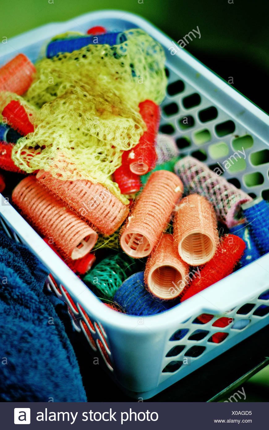 A Box Of Hair Rollers Pins And Net Stock Photo 275598321 Alamy