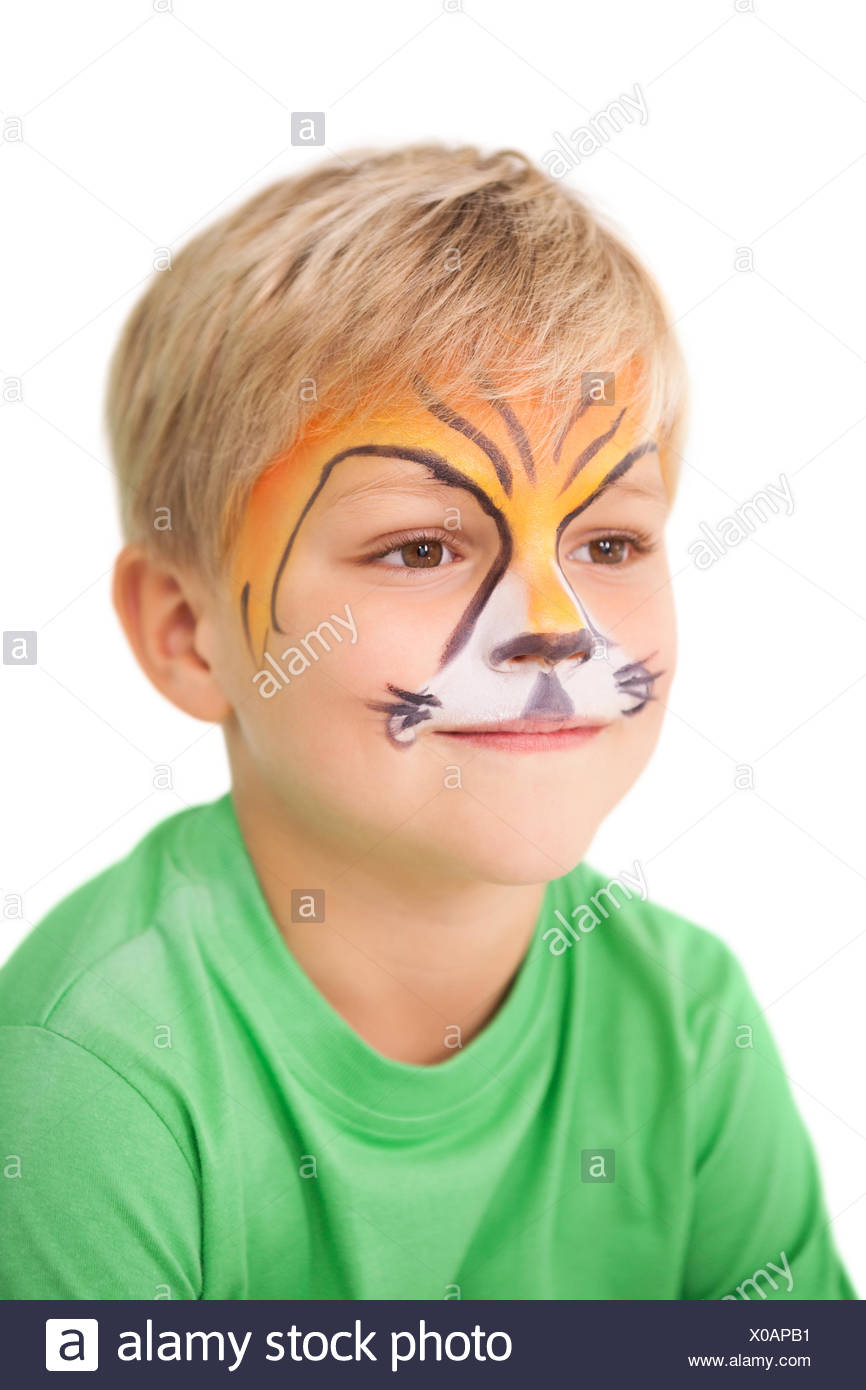 Tiger Face Paint White Background Stock Photos Tiger Face Paint