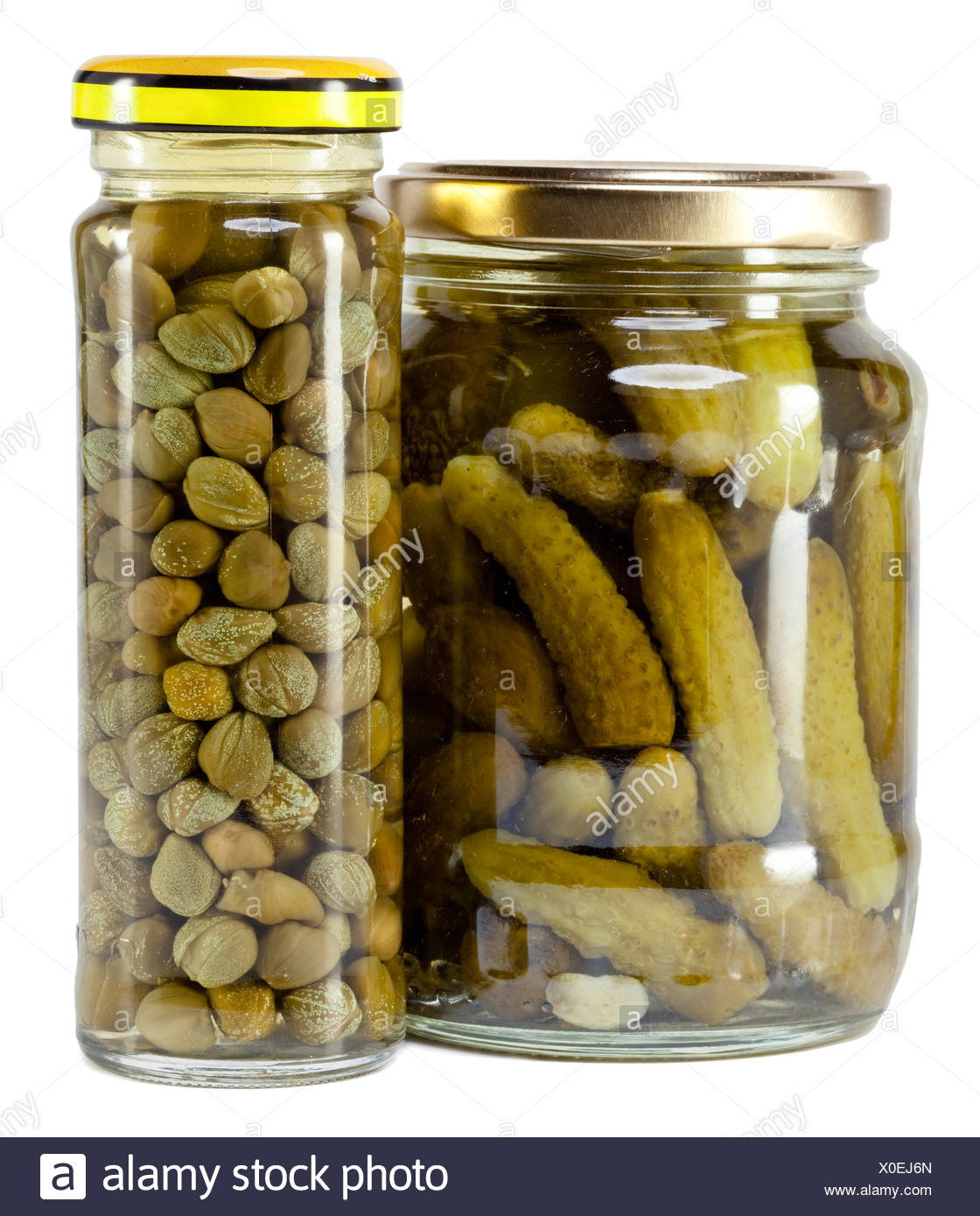 Download Glass Jar With Tinned Capers And Cucumbers Stock Photo Alamy Yellowimages Mockups