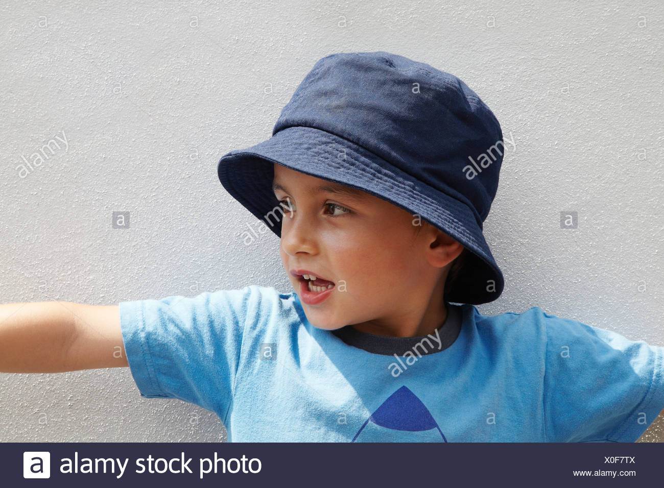 wearing bucket hat