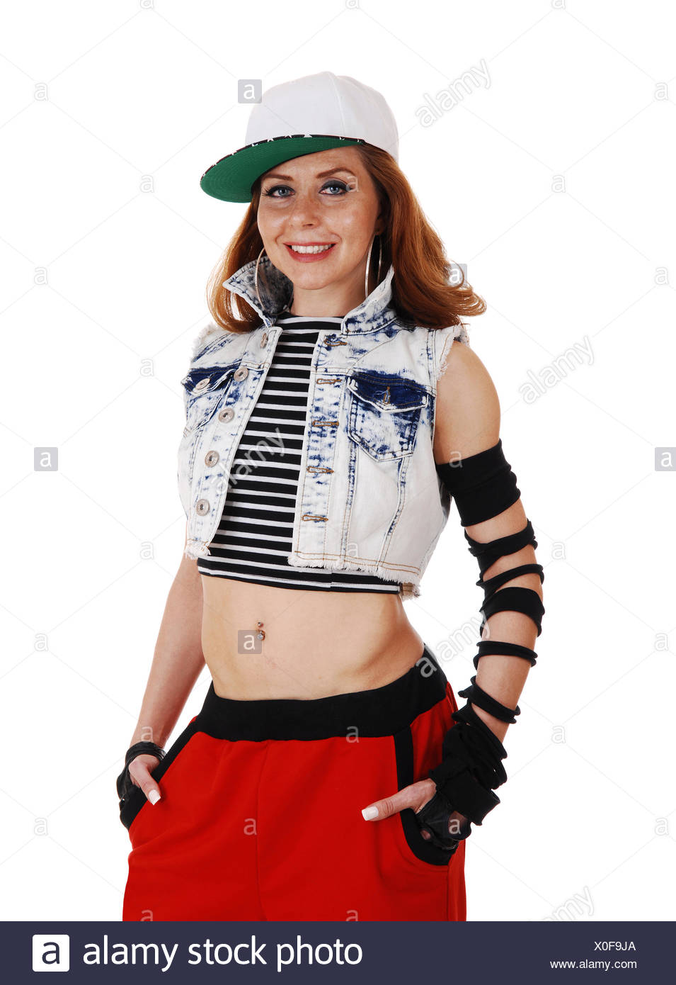 red and white hip hop outfits
